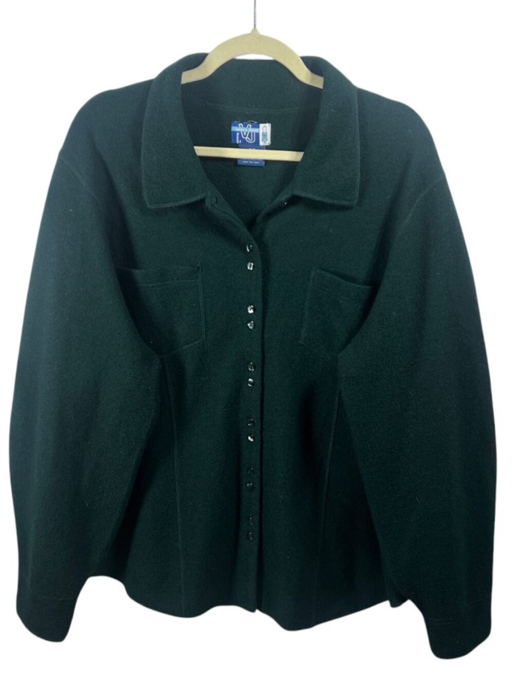 Venezia Jeans Jacket Womens 14/16 Wool Shacket Button Front Granolacore 90s